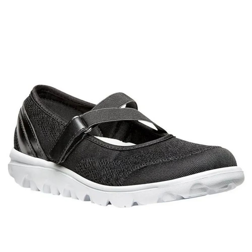 Propet Travelactiv Mary Jane Black Mesh Walking Sneakers Size 7